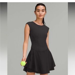 Lululemon Everlux Mesh-Back Black Tennis Dress size 2